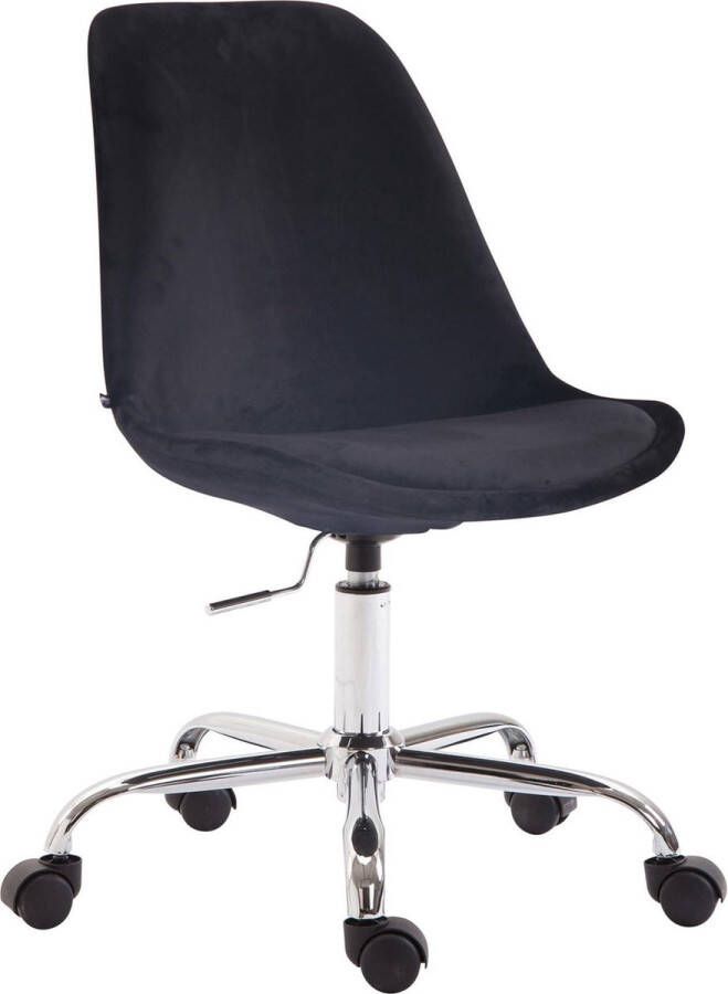 Clp Bureaustoel Stoel Scandinavisch design In hoogte verstelbaar Fluweel Zwart 48x54x91 cm