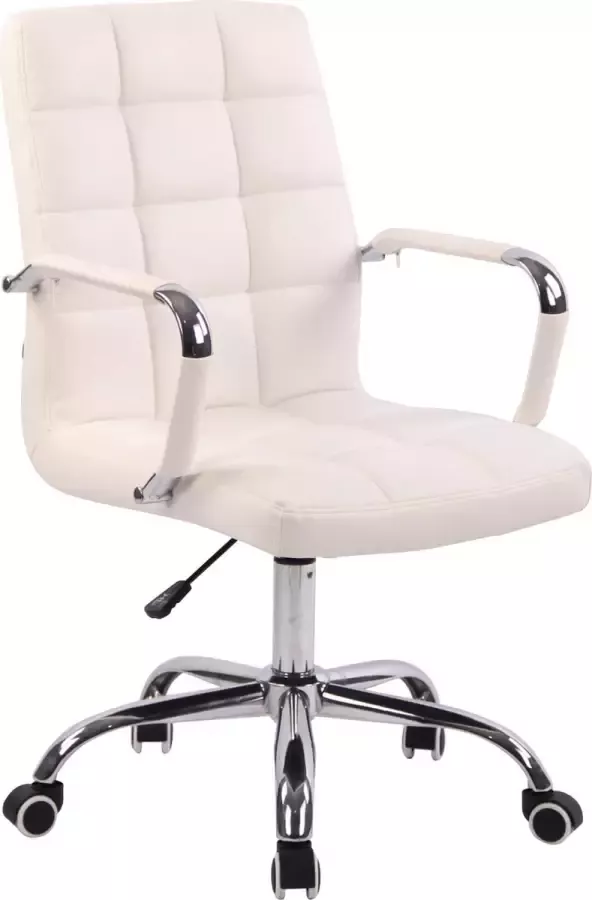 Clp Bureaustoel voor volwassenen Design In hoogte verstelbaar Kunstleer Wit 56x62x104 cm