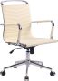 Clp Burnley Bureaustoel Kunstleer of Echt leer Zithoogte: 44 54 cm Ergonomische design managersstoel 360°-draaistoel creme Imitatieleer - Thumbnail 1