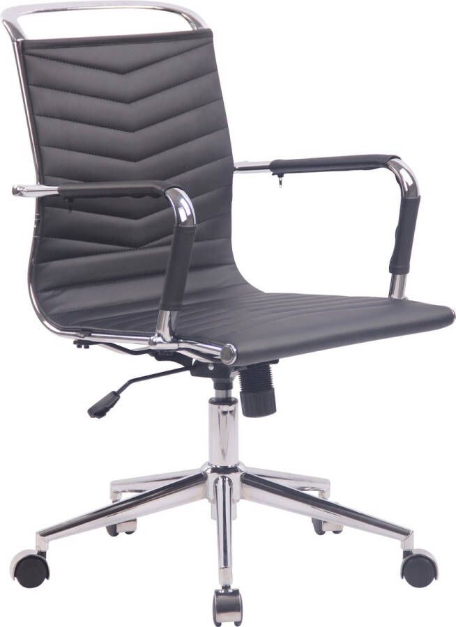 Clp Burnley Bureaustoel Kunstleer of Echt leer Zithoogte: 44 54 cm Ergonomische design managersstoel 360°-draaistoel wit Imitatieleer