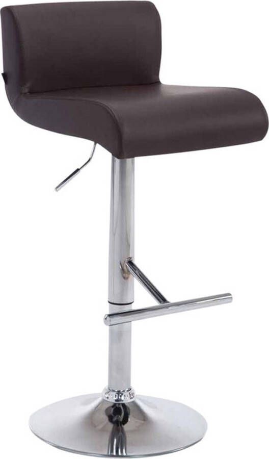 Clp California Barkruk Met rugleuning Verstelbaar Voetsteun Kunstleer bruin