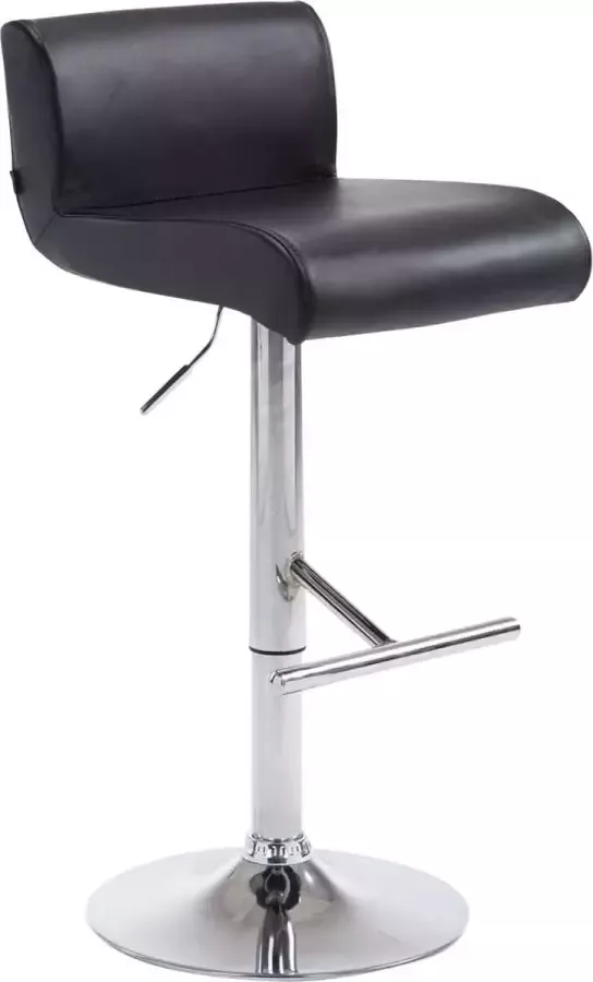 Clp California Barkruk Met rugleuning Verstelbaar Voetsteun Kunstleer zwart