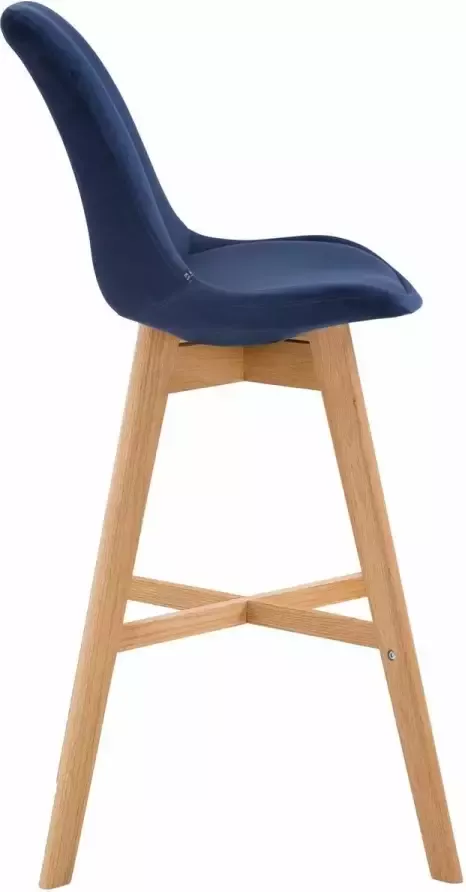 Clp Cannes Set van 2 barkrukken Fluweel blauw natura