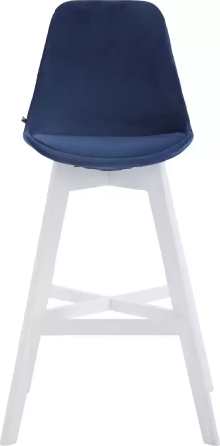 CLP Set van 2 barkrukken Cannes Wit Frame Fluweel