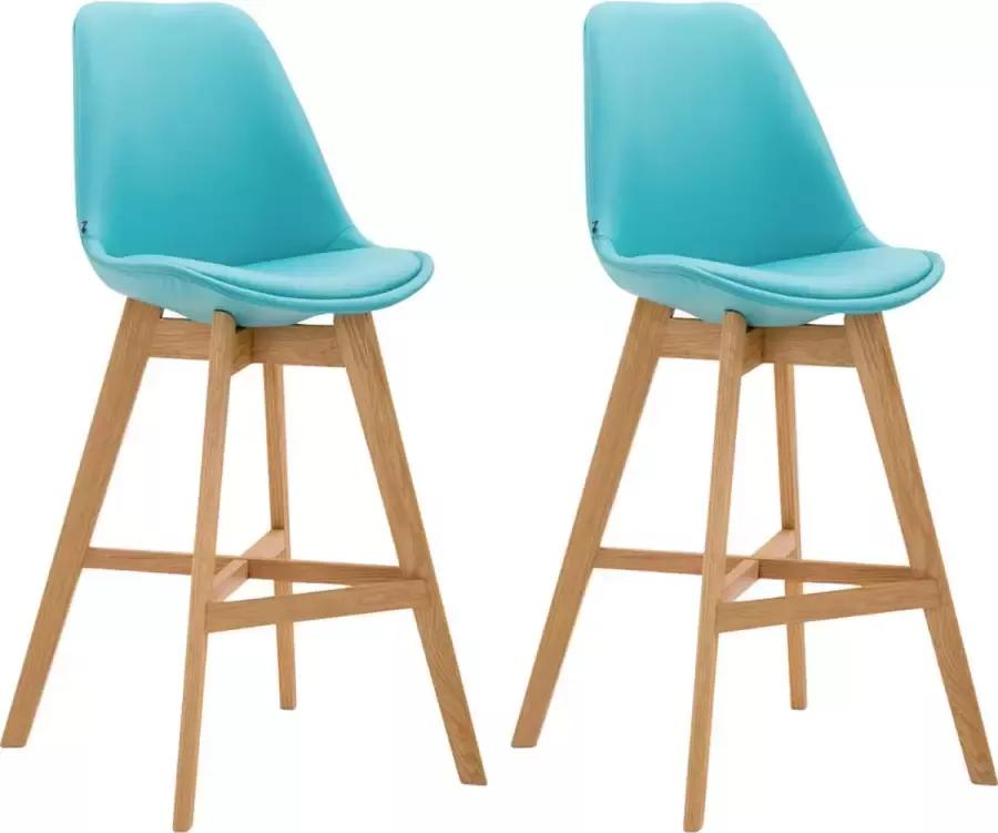 Clp Cannes Set van 2 barkrukken Kunstleer blauw natura
