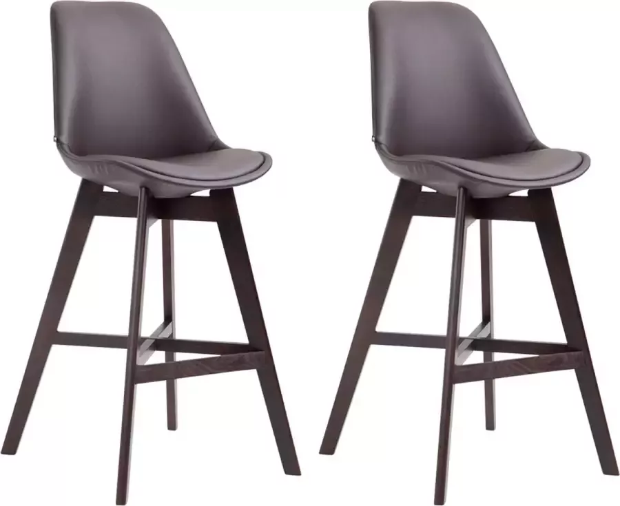 Clp Cannes Set van 2 barkrukken Kunstleer bruin cappuccino