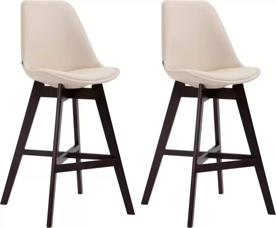 Clp Cannes Set van 2 barkrukken Kunstleer creme cappuccino