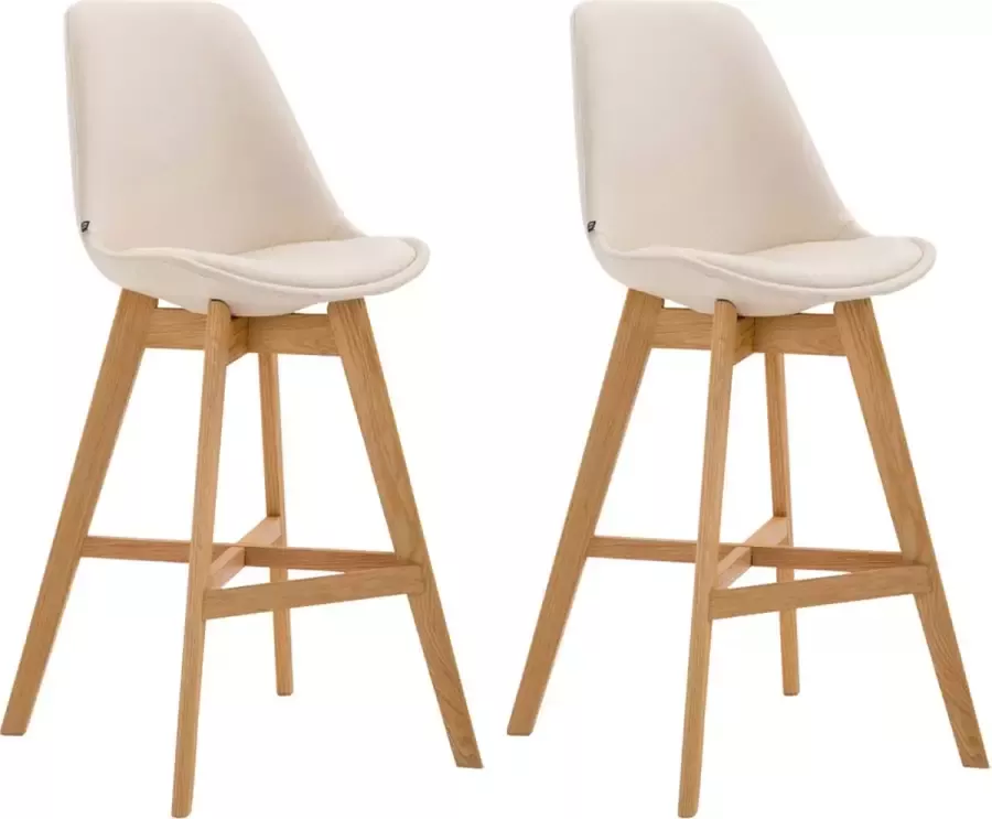 CLP Cannes Set van 2 barkrukken Kunstleer creme natura