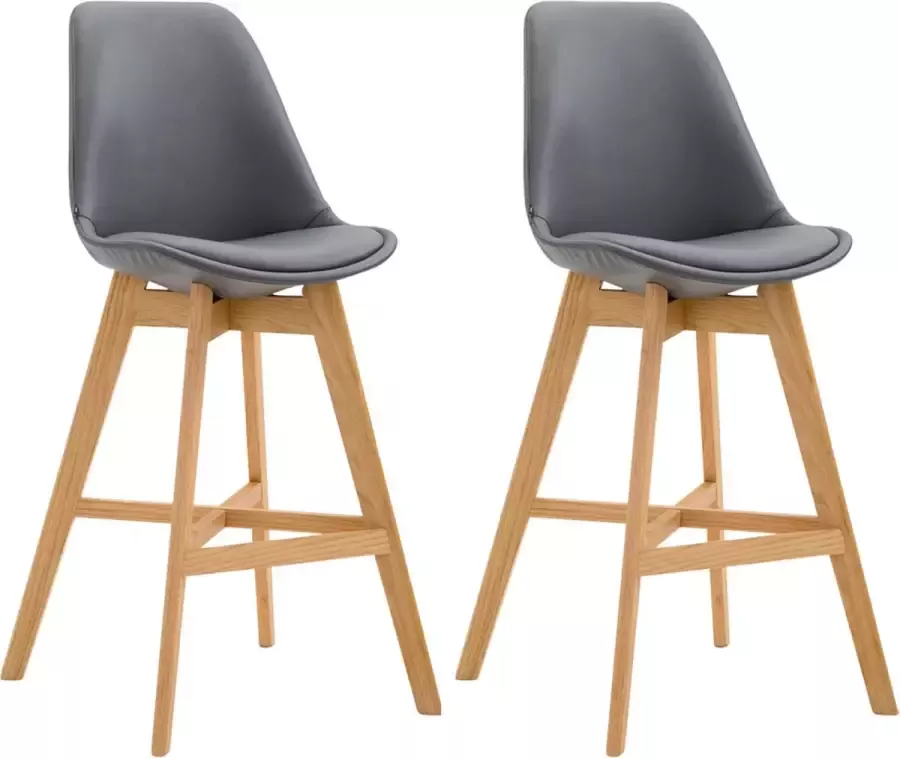 CLP Cannes Set van 2 barkrukken Kunstleer grijs natura