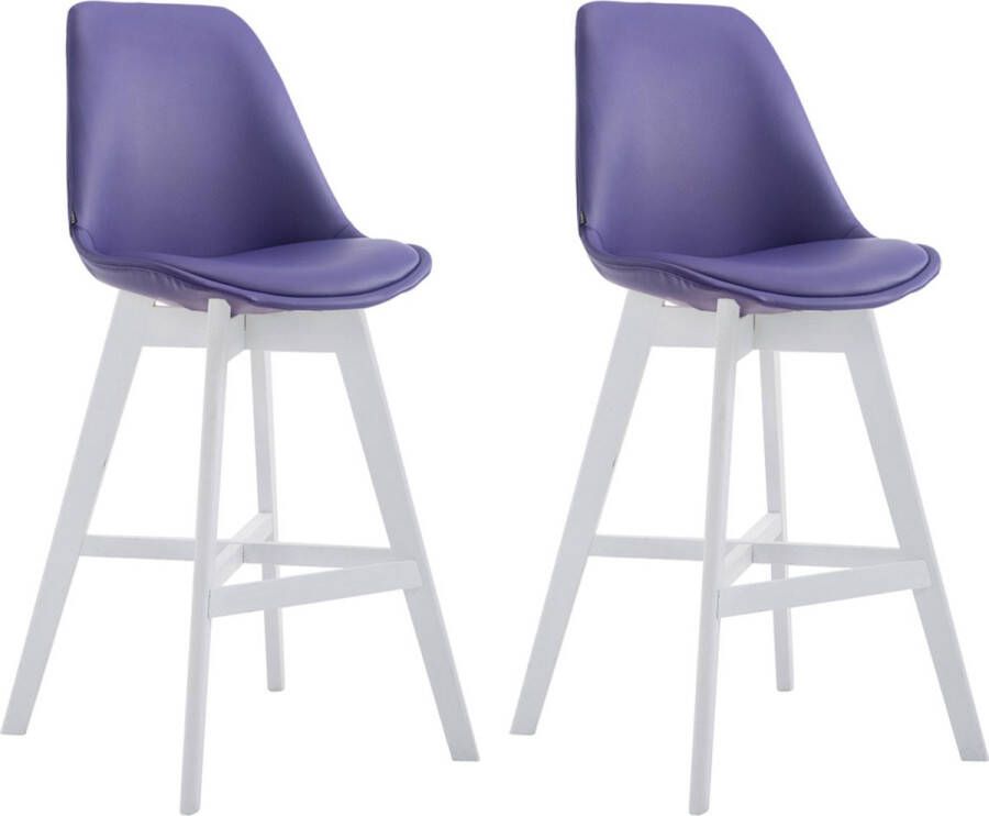 Clp Cannes Set van 2 barkrukken Kunstleer purper wit