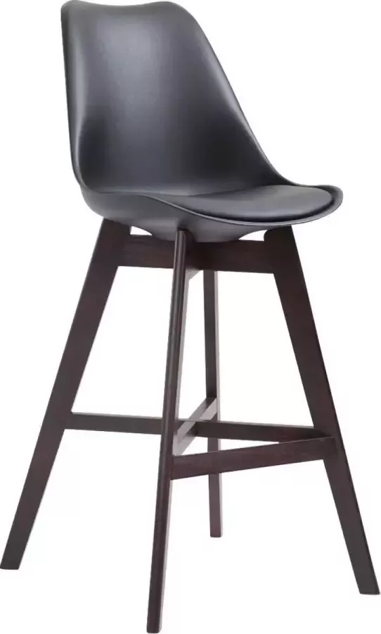 Clp Cannes Set van 2 barkrukken Kunststof & Kunstleer Zwart Cappuccino - Foto 1