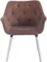 Clp Cassidy Bezoekersstoel Vintage kunstleer taupe Kleur onderstel : Wit - Thumbnail 1