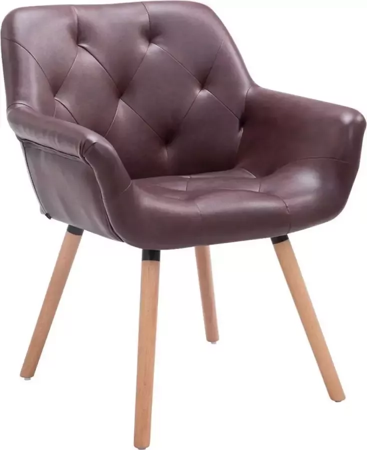 Clp Cassidy Eetkamerstoel Kunstleer bordeauxrood natura