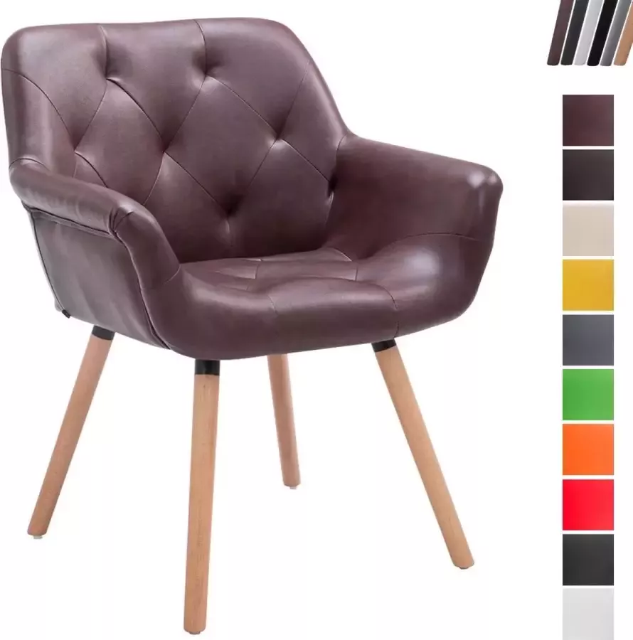 Clp Cassidy Eetkamerstoel Kunstleer bordeauxrood natura (eik)