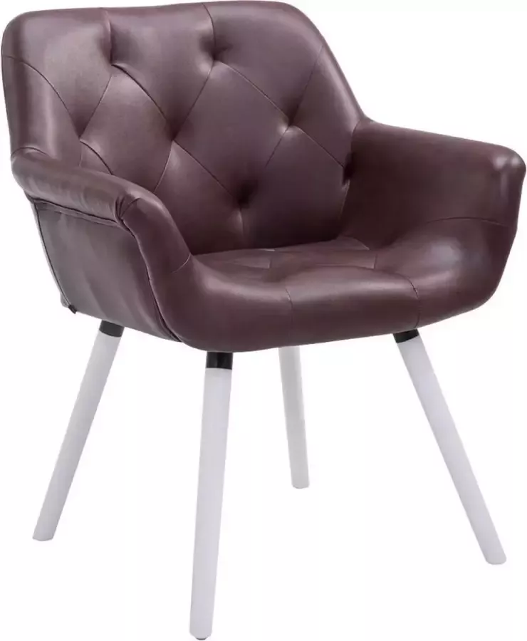 Clp Cassidy Eetkamerstoel Kunstleer bordeauxrood wit