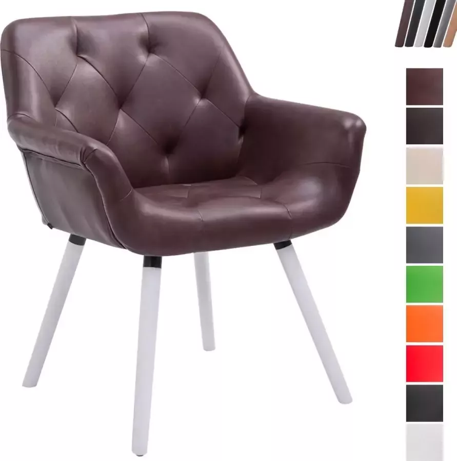 Clp Cassidy Eetkamerstoel Kunstleer bordeauxrood wit (eik)