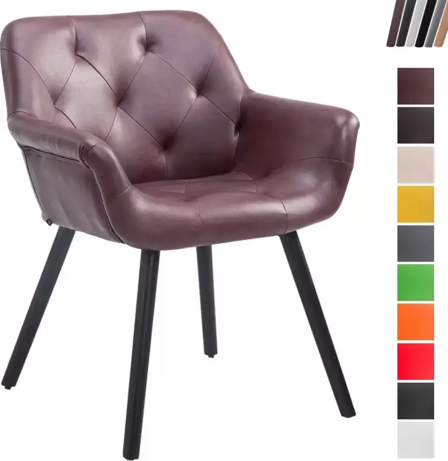 Clp Cassidy Eetkamerstoel Kunstleer bordeauxrood zwart