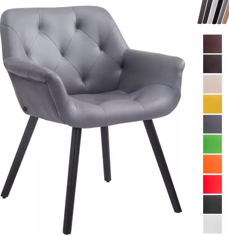 Clp Cassidy Eetkamerstoel Kunstleer grijs zwart