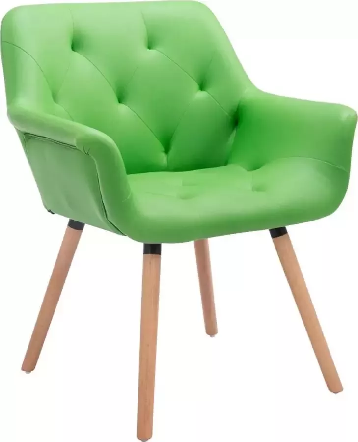 Clp Cassidy Eetkamerstoel Kunstleer groen natura (eik)