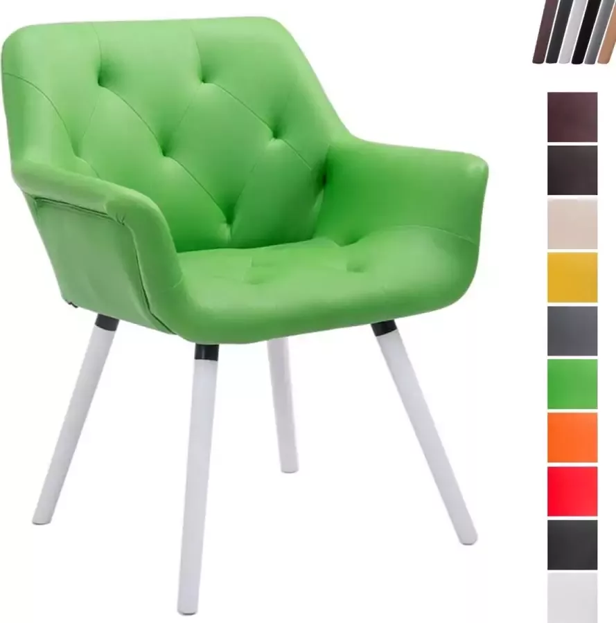 Clp Cassidy Eetkamerstoel Kunstleer groen wit (eik)