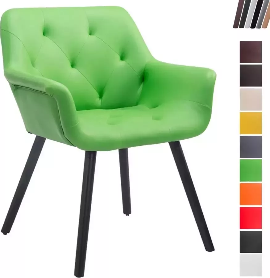 Clp Cassidy Eetkamerstoel Kunstleer groen zwart (eik)