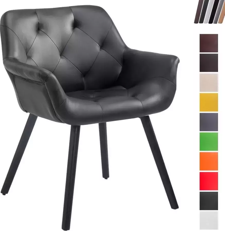 Clp Cassidy Eetkamerstoel Kunstleer zwart (eik)