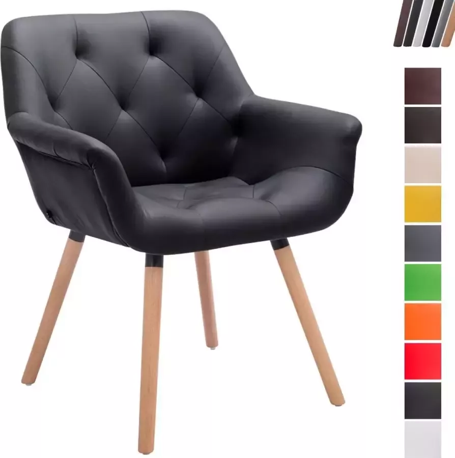 Clp Cassidy Eetkamerstoel Kunstleer zwart natura (eik)