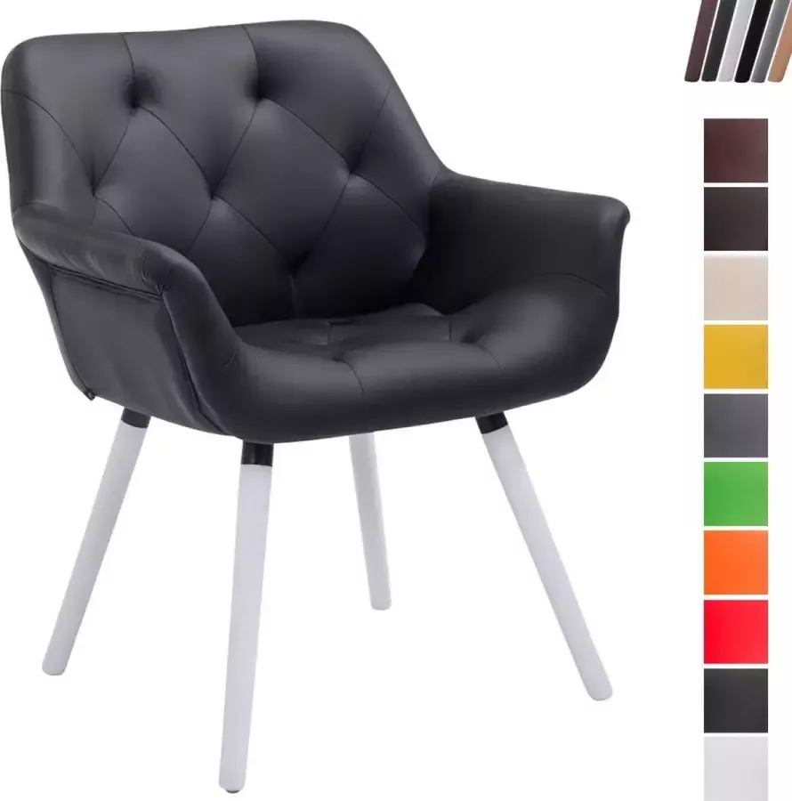 Clp Cassidy Eetkamerstoel Kunstleer zwart wit (eik)