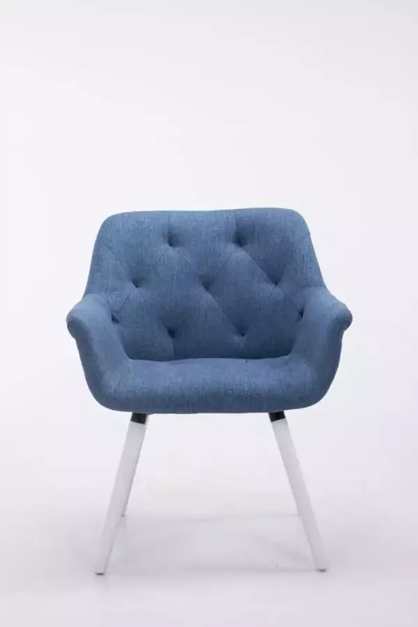 Clp Cassidy Eetkamerstoel Stof Blauw houten onderstel kleur wit - Foto 2