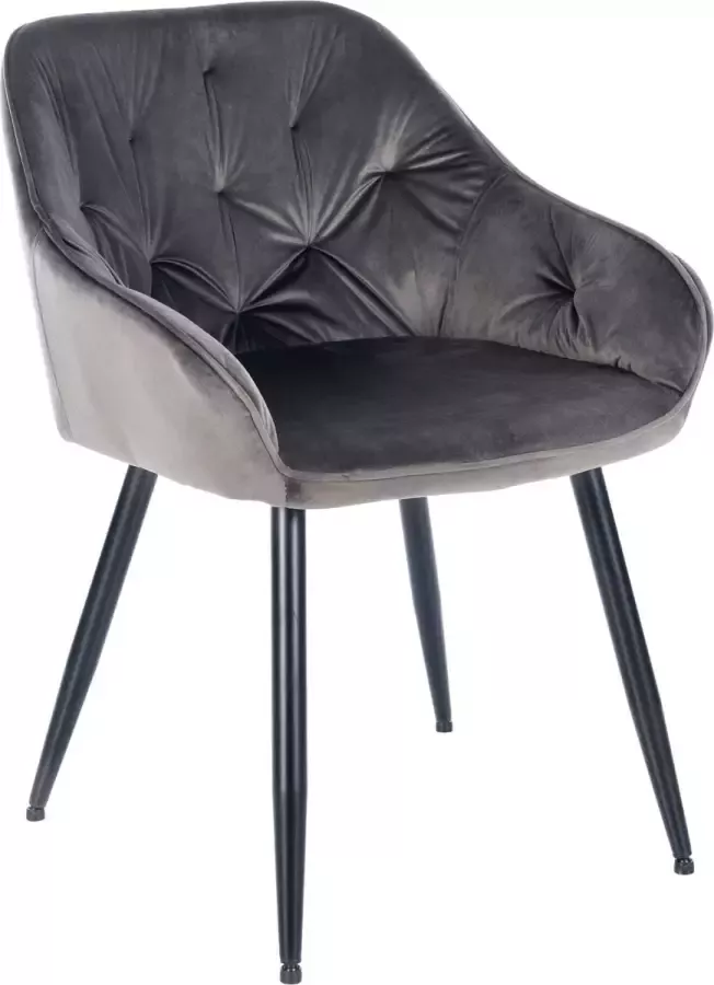 Clp Cassis Eetkamerstoel Fluweel donkergrijs Fluweel