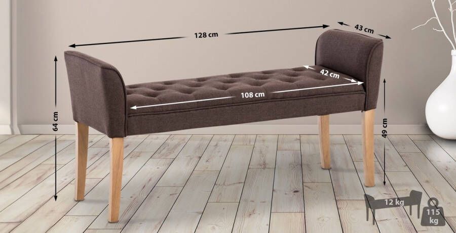 Clp Cleopatra Chaise longue Stof bruin antiek licht - Foto 3