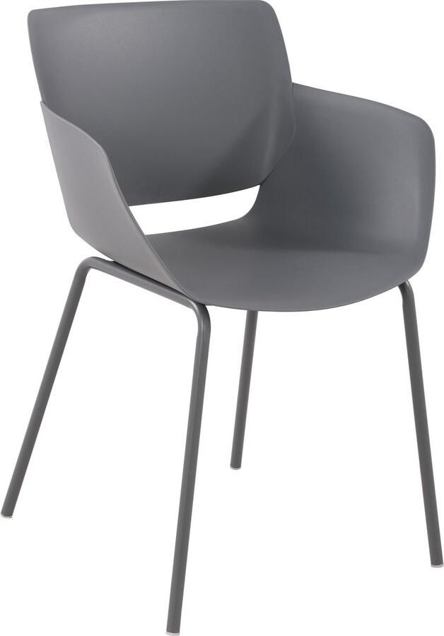 Clp Alpena stoel Buitenstoel weerbestendig en UV-bestendig Stoelframe van gepoedercoat staal Fauteuil donkergrijs