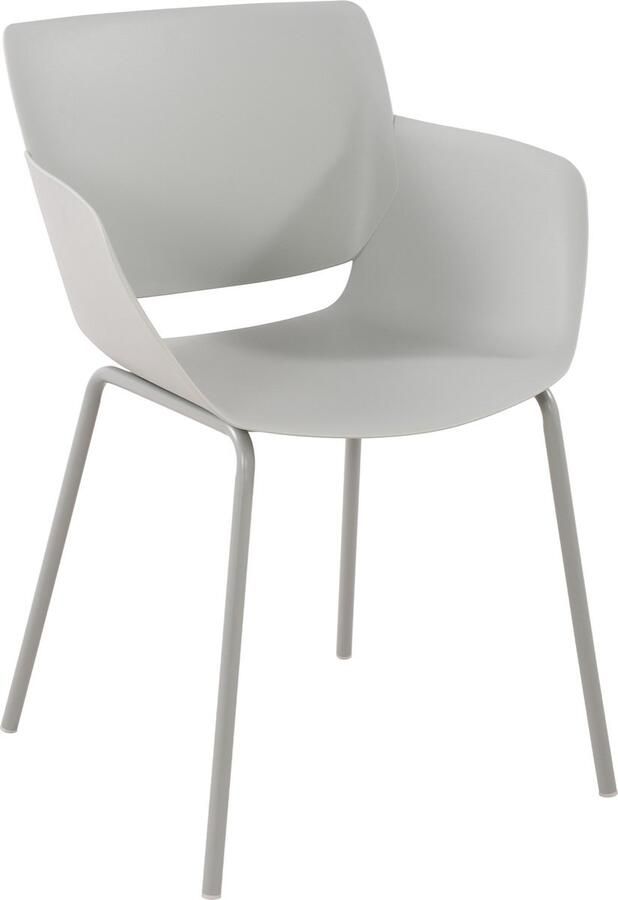 Clp Alpena stoel Buitenstoel weerbestendig en UV-bestendig Stoelframe van gepoedercoat staal Fauteuil licht grijs