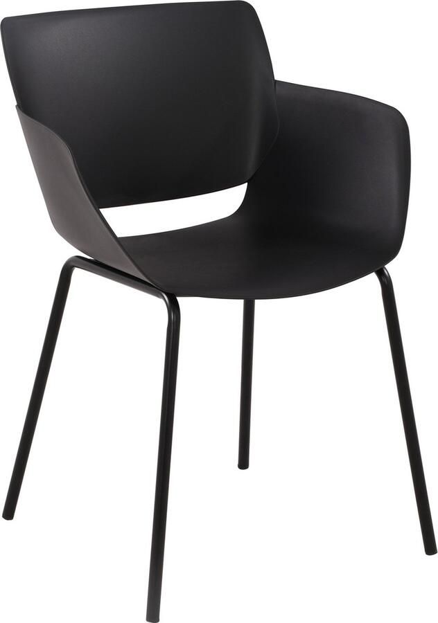 Clp Alpena stoel Buitenstoel weerbestendig en UV-bestendig Stoelframe van gepoedercoat staal Fauteuil zwart