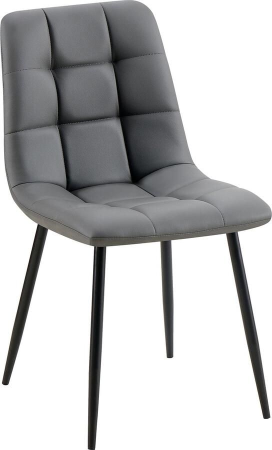 CLP Antibes eetkamerstoel Zonder armleuning Metaal frame Kunstleer donkergrijs