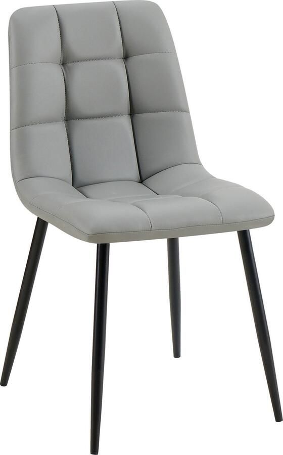 CLP Antibes eetkamerstoel Zonder armleuning Metaal frame Kunstleer licht grijs
