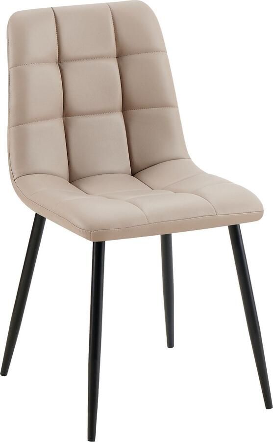 CLP Antibes eetkamerstoel Zonder armleuning Metaal frame Kunstleer taupe