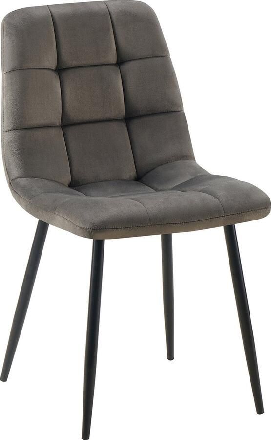 CLP Antibes Eetkamerstoel Zonder armleuning Velvet Fluweel antraciet