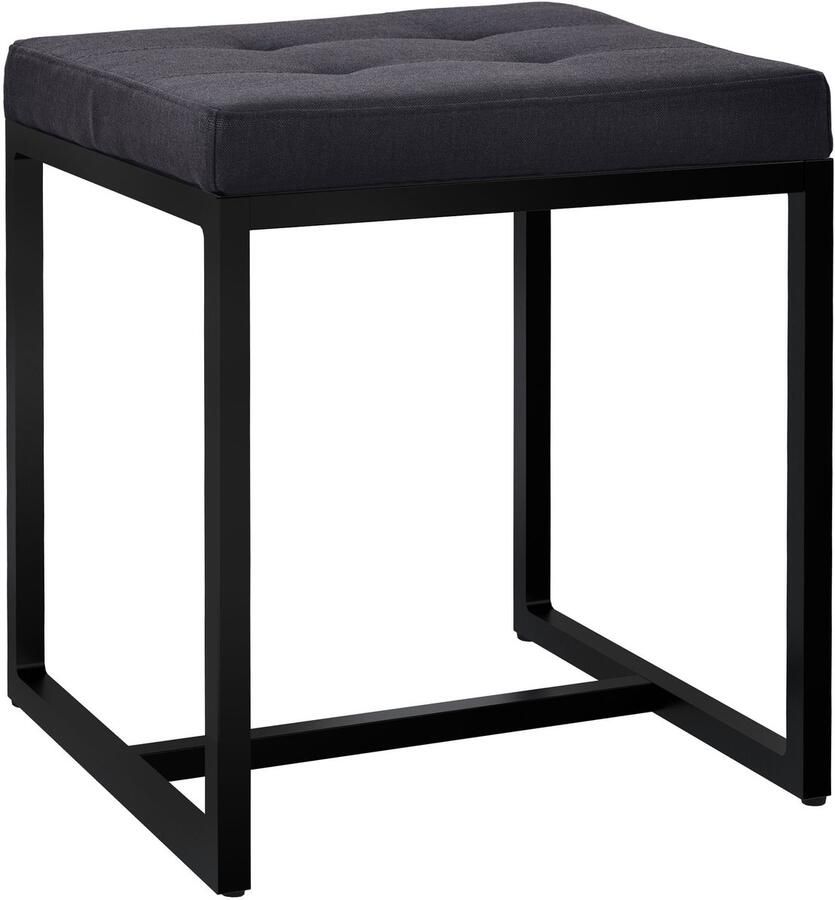 CLP Barci kruk met bekleding en zwart ijzeren frame Stof zwart