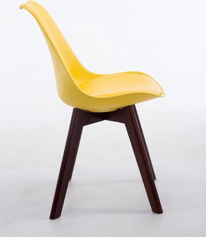 Clp Borneo Eetkamerstoel Kunstleer geel walnoot