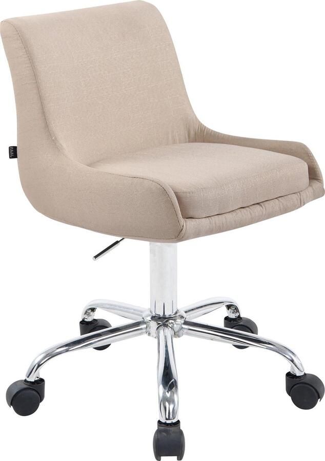 CLP Bureaustoel Kantoorstoel Design In hoogte verstelbaar Stof Crème 43x34x87 cm