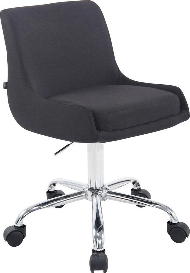 CLP Bureaustoel Kantoorstoel Design In hoogte verstelbaar Stof Zwart 43x34x87 cm