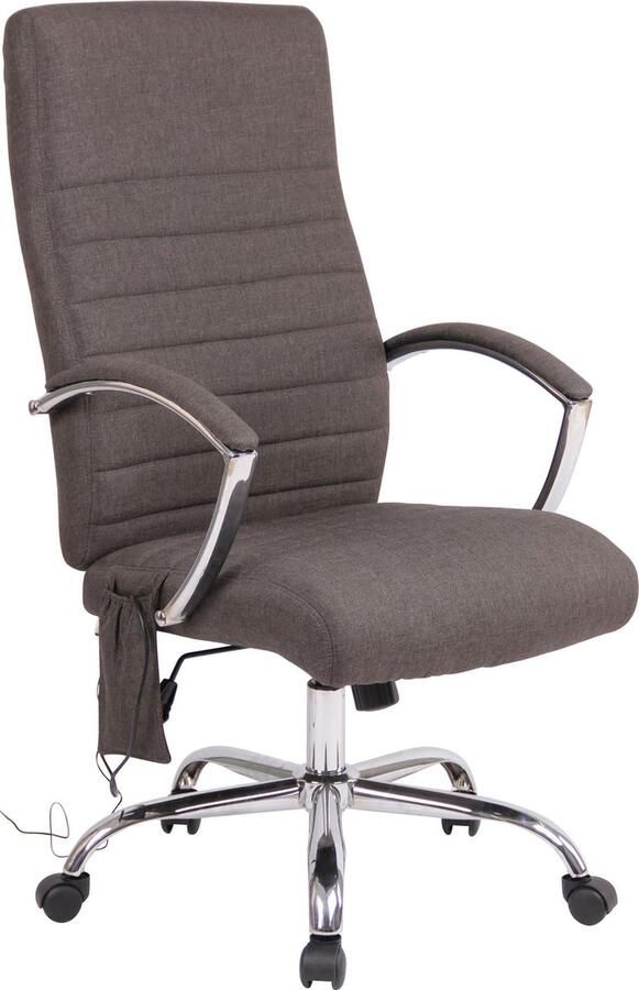 Clp Bureaustoel Massagestoel Design Gewatteerd Stof Donkergrijs 58x72x123 cm