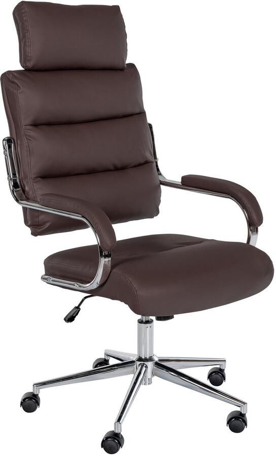 CLP Campo Bureaustoel ergonomisch voor volwassenen met armleuningen kunstleer bruin