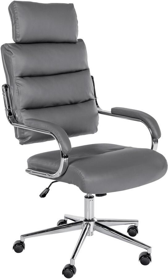 CLP Campo Bureaustoel ergonomisch voor volwassenen met armleuningen kunstleer grijs