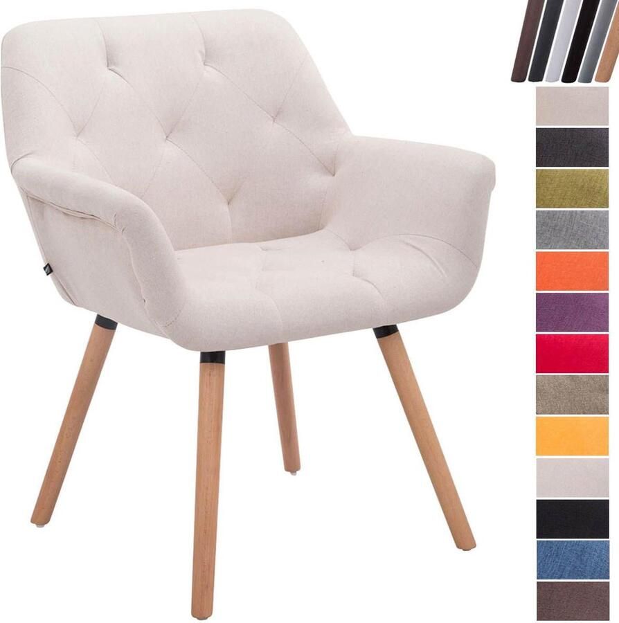 CLP Cassidy Eetkamerstoel Stof beige natura (eik)