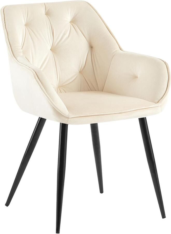 CLP Cassis Eetkamerstoel Fluweel creme