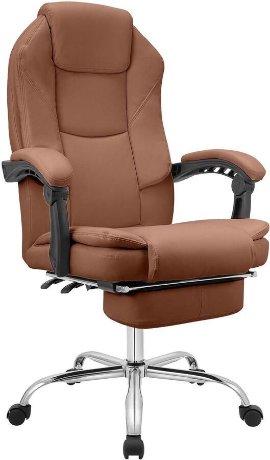 CLP XL Texas Bureaustoel ergonomisch voor volwassenen met armleuningen Kunstleer licht bruin - Foto 3