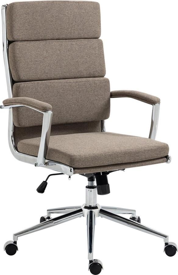 Clp Cleveland Bureaustoel Ergonomisch Voor volwassenen Met schommelfunctie Met verchroomd frame taupe Stof