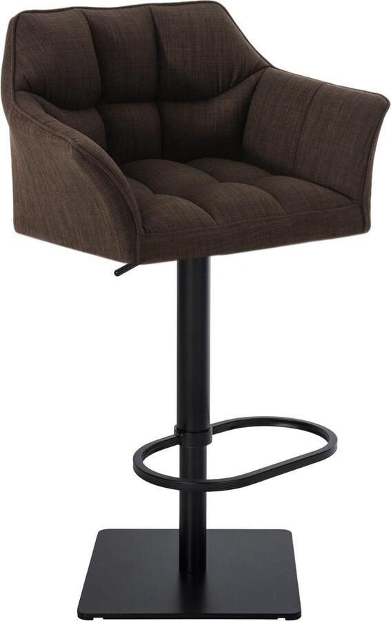 Clp Damaso Barkruk armleuning met rugleuning met voetensteun verstelbaar Stof bruin zwart